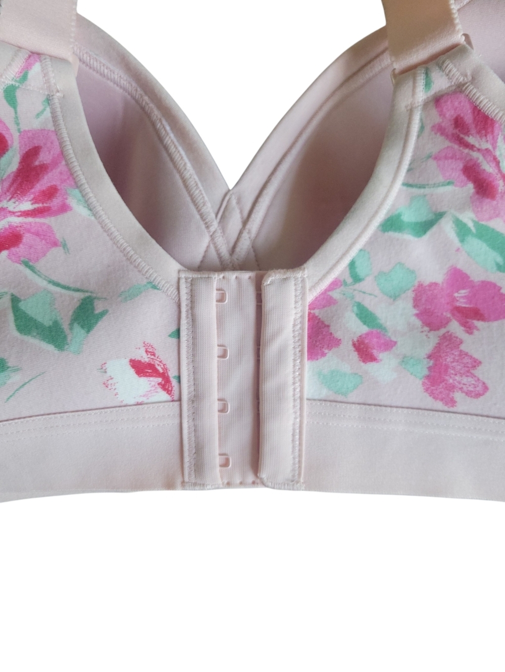 Cacique Cotton Collection Bra 40D NWT Wireless Lightly Lined Floral Pink Soft - Picture 6 of 9